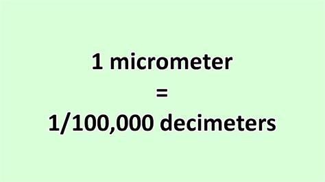 Convert Micrometer To Decimeter Excelnotes