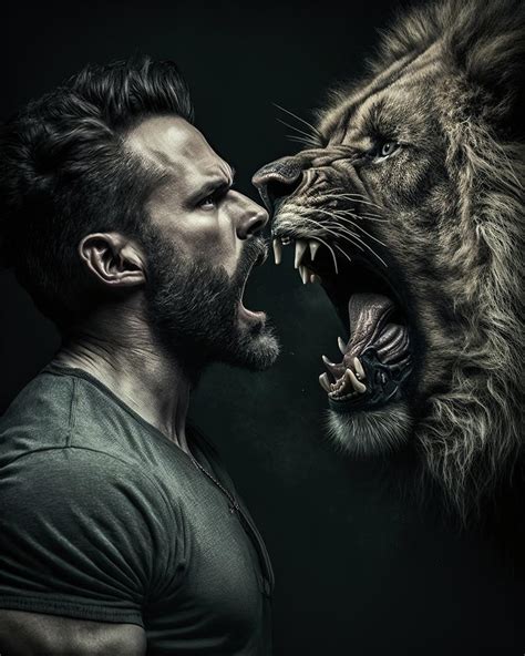 Man and Lion Digital Art by Pascal CRIBIER - Fine Art America