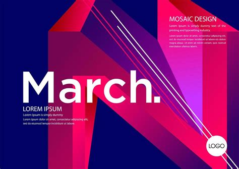 march calendar template with geometric shapes 28894798 Vector Art at ...