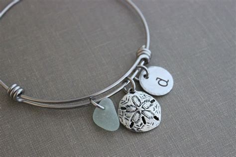 Sand Dollar Charm Bracelet Stainless Steel Adjustable Bangle With