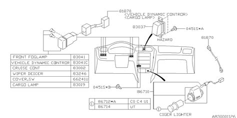 Subaru Outback Hazard Warning Switch Electrical Ae A Sheehy