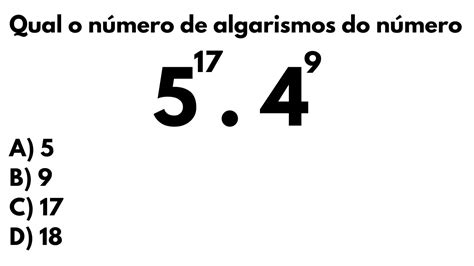 PROBLEMA ENVOLVENDO POTENCIAÇÃO E QUANTIDADE DE ALGARISMOS