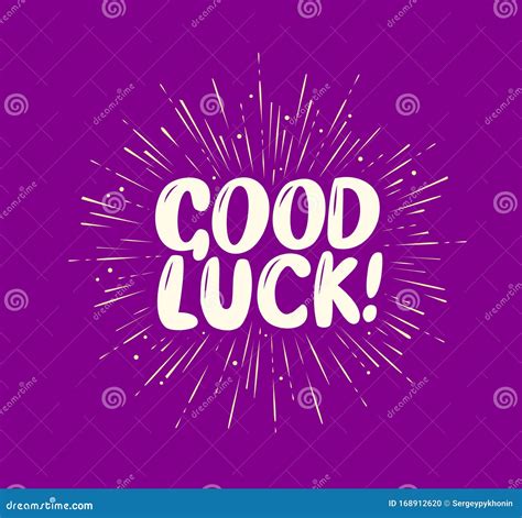 Good Luck Hand Drawn Lettering Vector Illustration Stock Vector