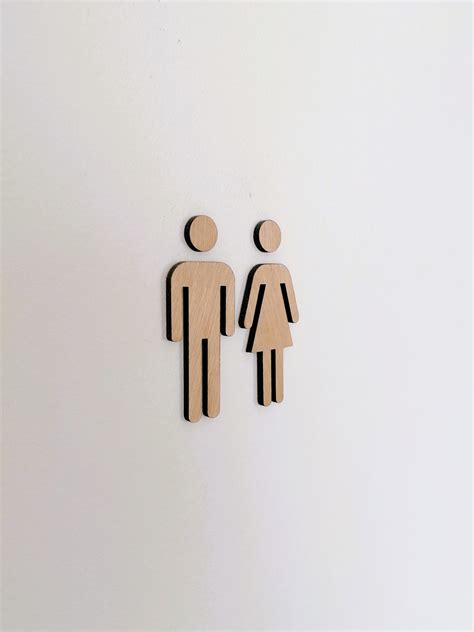 Pictogramme Wc Signal Tique Bois Panneau De Toilette Homme Et Femme