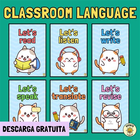 Classroom Language Posters Reading Listening Writing Speaking