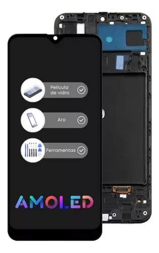 Frontal Tela Display Touch P A20 A205 Amoled Kit Pelícu Frete grátis