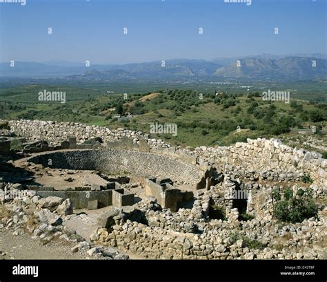 Circle Grave Greece Europe Heritage Holiday Landmark Mycenae