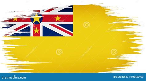 Colorful Hand Drawn Brush Strokes Painted National Country Flag Of Niue