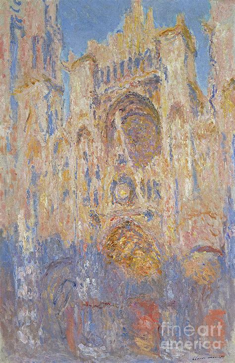 Rouen Cathedral Effects Of Sunlight Sunset Painting By Claude