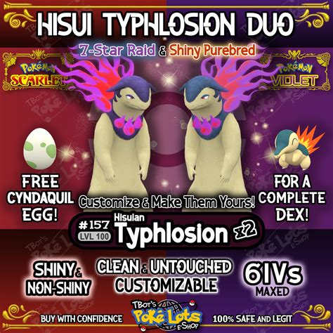 Mighty Hisuian Typhlosion 7 Star Raid Event Pokemon Scarlet Violet