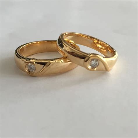 Connected Heart Diamond Couple Rings