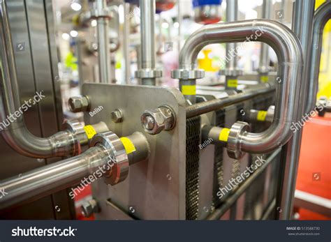 milk pasteurization system shown food drink stock photo