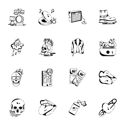 Rock Music and Devices Glyph Icons 34632103 Vector Art at Vecteezy