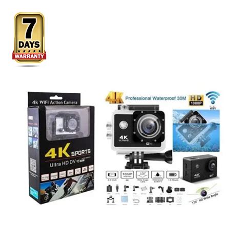 4k Action Ultra HD Camera with Basic Mounts and Accessories - 16MP - Black