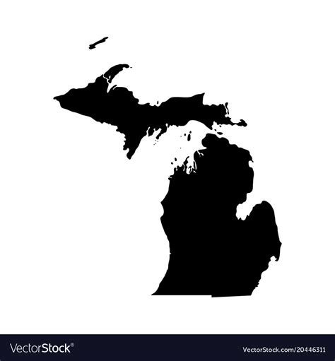 Map Of The Us State Michigan Royalty Free Vector Image