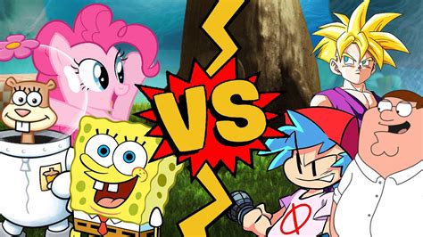 M U G E N Battles SpongeBob Sandy Cheeks Pinkie Pie Vs Peter Griffin