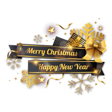 Merry Christmas And Happy New Year Black Gold Decoration Christmas