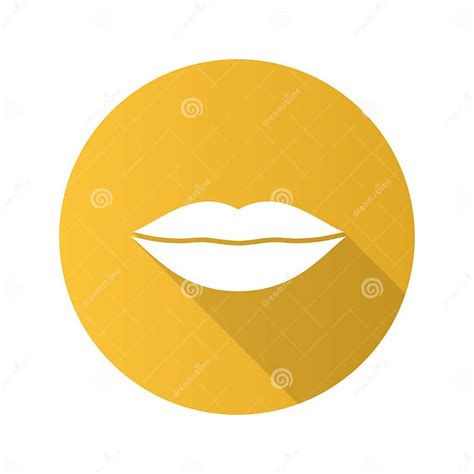 Icono De Glifo De Sombra Larga De Diseño Plano Labios Ilustración Del