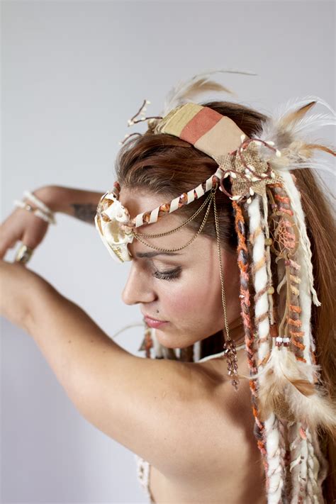 Headdress Headdresses Bone Headdress Wig Dreads White Headdress