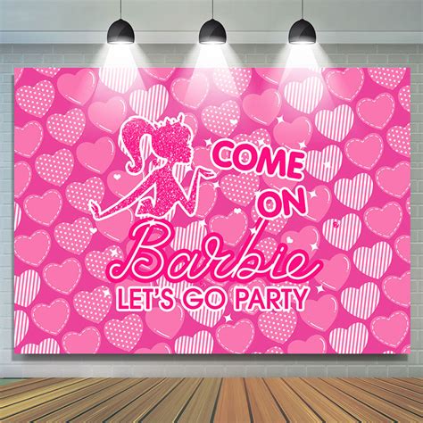 Lofaris Come On Pink Hearts Girls Birthday Party Backdrop