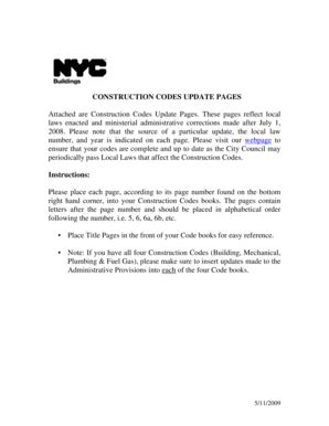 Fillable Online Nyc BUILDING CODE NYC Gov Nyc Fax Email Print