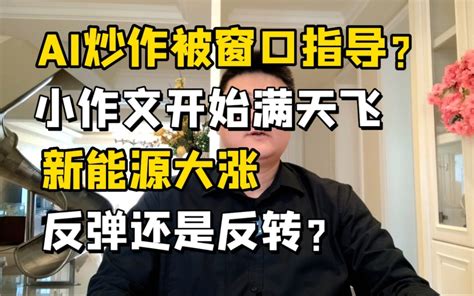 崩盘！ai炒作将被窗口指导，假消息？新能源大涨，反弹还是反转？ 淘沙博士 淘沙博士 哔哩哔哩视频