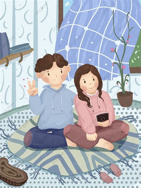 Selfie Illustration Of Lovers On Tanabata Tanabata Valentine S Day