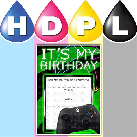 A6 Xbox Birthday Invitations Etsy