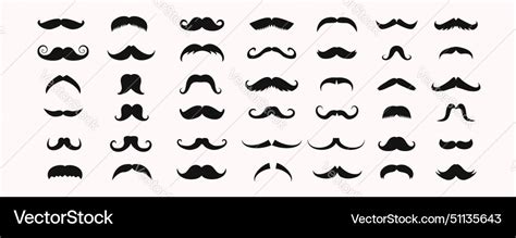 Set mustache collection Royalty Free Vector Image