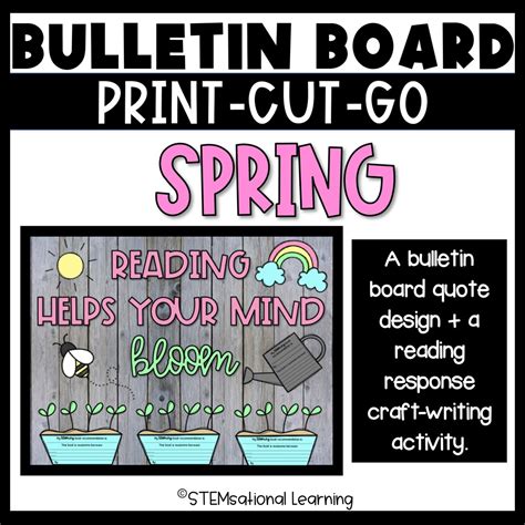 Spring Reading Library Bulletin Board Kit With Writing Response Craft ...