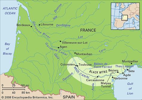 Garonne River Europe Map