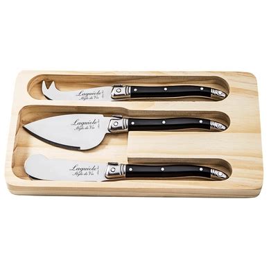 Cheese Knife Laguiole Style De Vie Premium Line Black 3 Pc