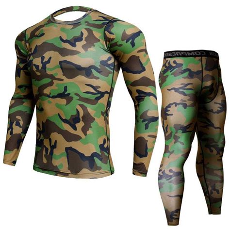 New Fitness Camo Men Compression 2Pcs Sets Sportswear MMA Mens Joggers