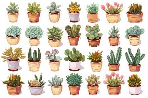 Plantas Dibujadas A Mano Vector Premium