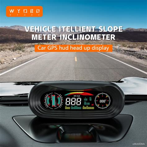 Wyobd P Gps Hud Car Digital Inclinometer Slope Meter Pitch Angle Off