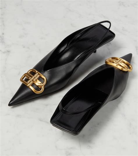 Square Knife Bb Slingback Mules In Black Balenciaga Mytheresa