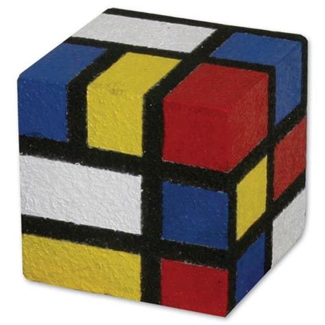 Diy Mondrian Cube Tutorial Crafts Colors Patterns Mondrian Art