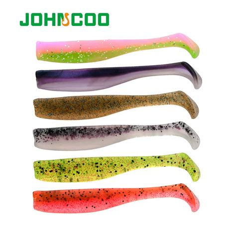 Johncoo 6pcs Tpr Soft Bait Paddle Tail Swimbait 70mm 2 3g Jigging Lure