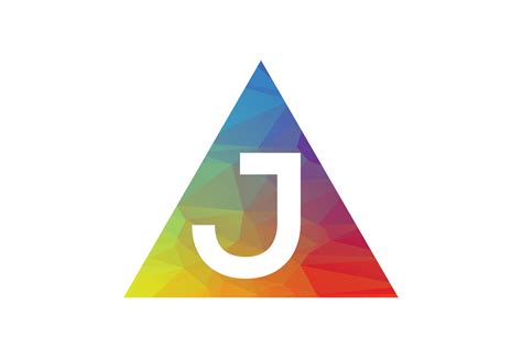 Colourful Low Poly And Initial J Letter Logo Design Vector