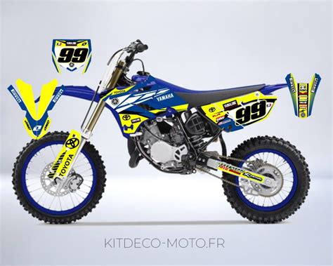 Kit déco Yamaha 85 YZ Factory Bleu Kitdeco moto fr