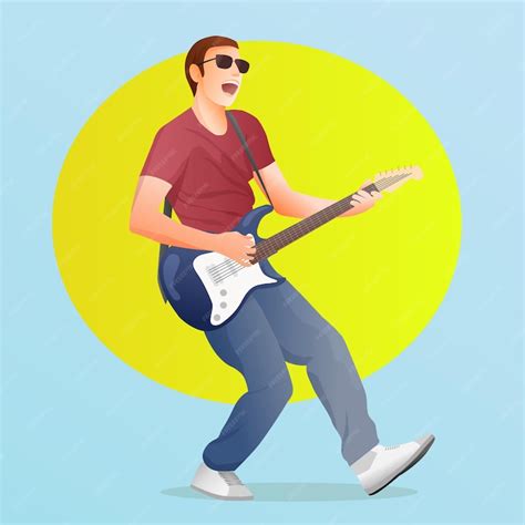 Premium Vector Guitarist Playing The Electric Guitar