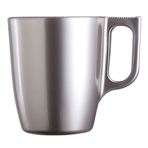 Luminarc Flashy Breakfast Silver Glass Mug Cl Brycus