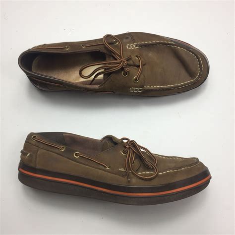 Tommy Bahama Relaxology Rester Gore Brown Leather Slip On Boat Shoes