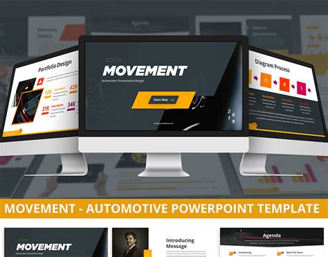 Movimento Modelo De PowerPoint Automotivo TemplateMonster