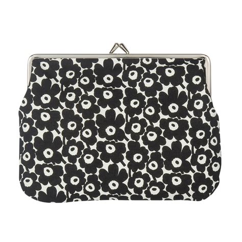 Marimekko Pikkuinen Unikko Ivory Black Large Coin Purse Marimekko