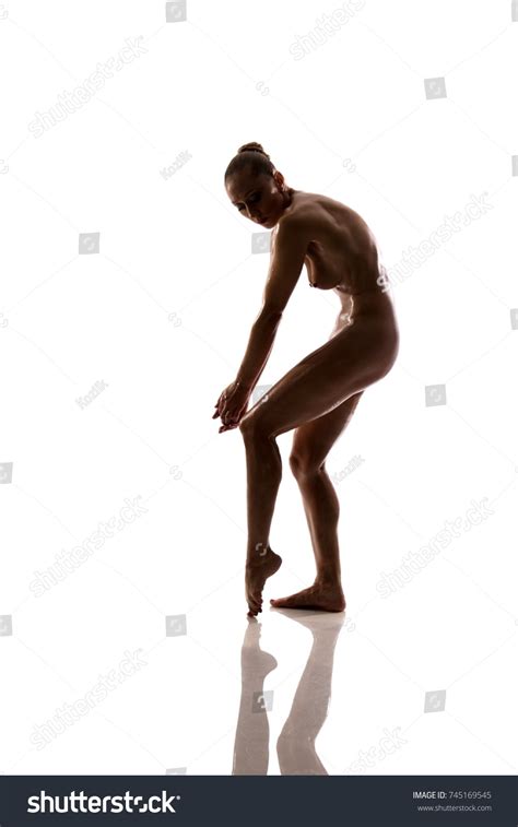Naked Woman Posing Against White Background Stock Photo 745169545 Shutterstock