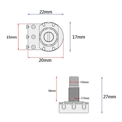 Snapklik 10pcs A50k Full Size Bass Pots Potentiometer Long