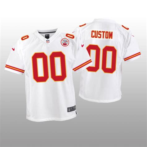 Kansas City Chiefs #00 White Custom Game Jersey – Youth – KatinatSports ...