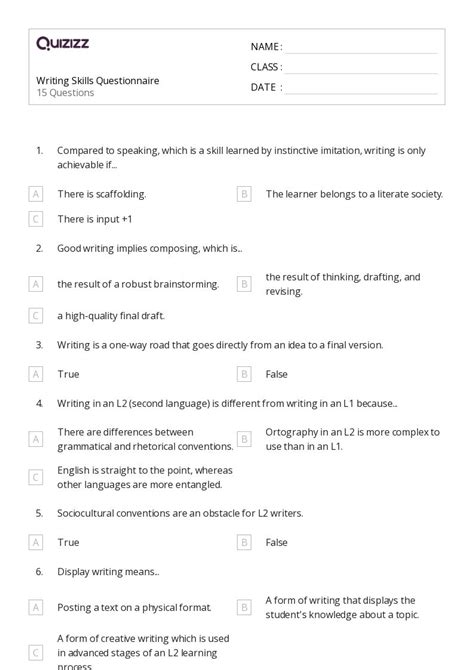 Revising Writing Worksheets For St Grade On Quizizz Free Printable