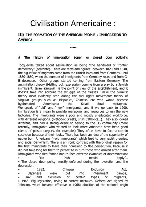 Civilisation Americaine Part2 Civilisation Americaine III THE